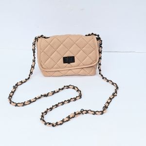 STEVE MADDEN Chain Rope Quilted Pink  Purse